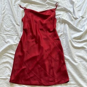 URBAN OUTFITTERS SATIN RED MINI DRESS